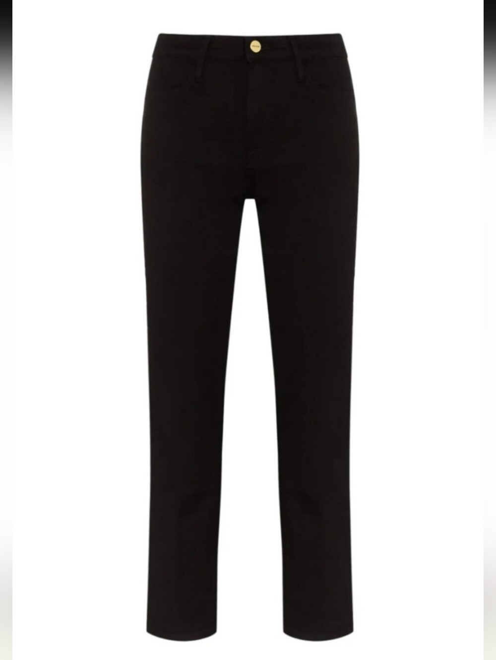 FRAME $425 Coated Le High Straight 150 Black Mid-Rise Jeans Size 27